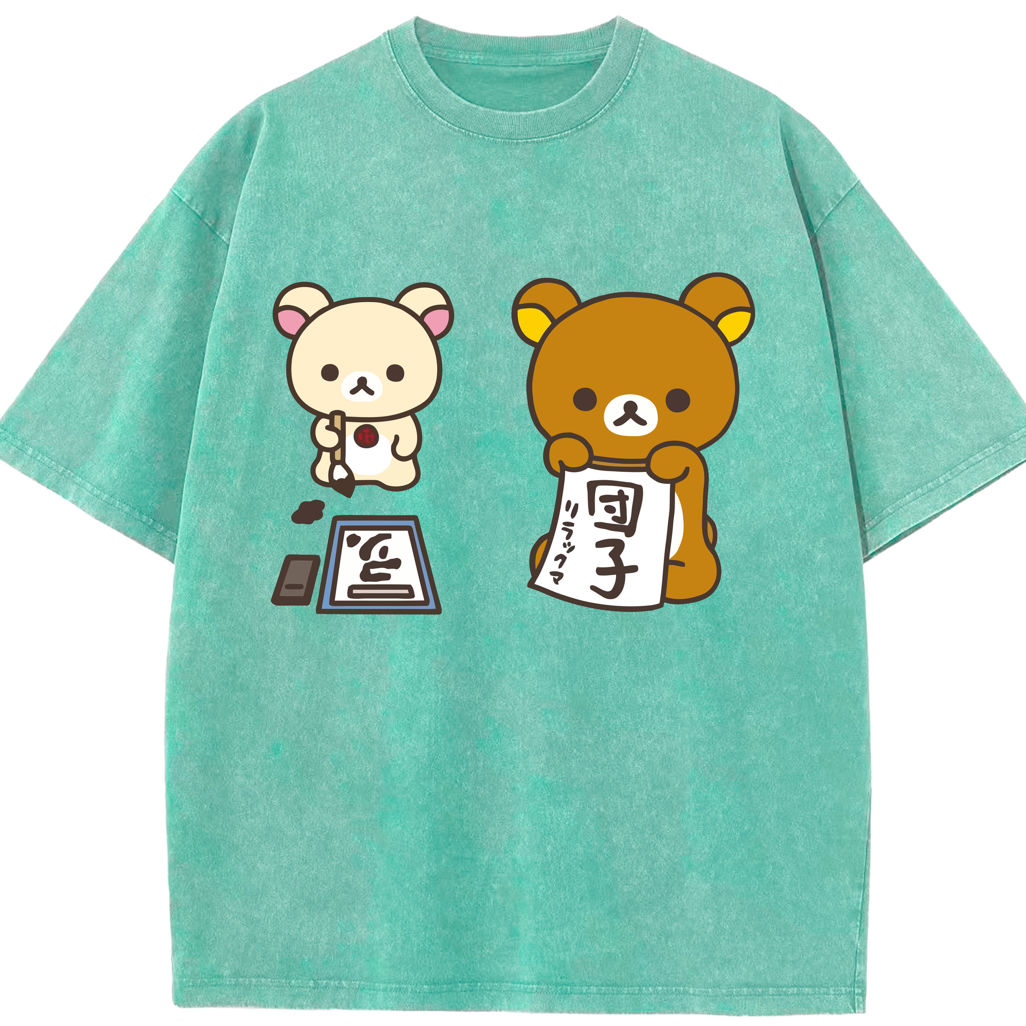 （画像用） リラックマ リラックマ キイロイトリ Rilakkuma Korilakkuma Kiiroitori 綿100% ヴィンテージ風 半袖Tシャツ（フロントプリント）
